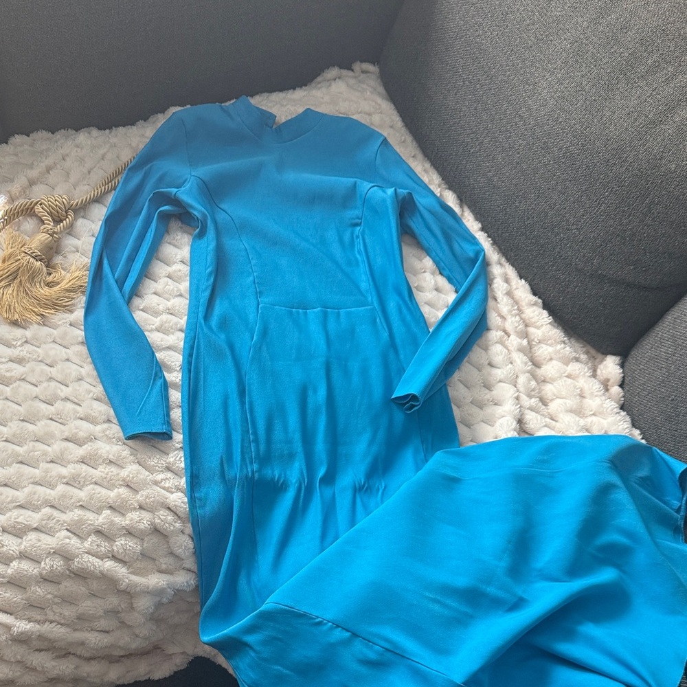 ASOS Bright Blue Long Sleeve Dress